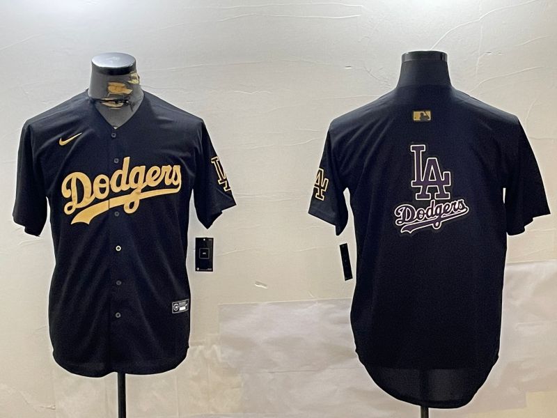 Men Los Angeles Dodgers Blank Black Gold Nike MLB Jersey style 0032->los angeles dodgers->MLB Jersey